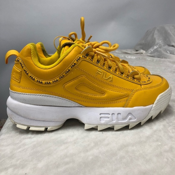 Fila chunky yellow sneakers size 7 disruptor II Premium Repeat - Picture 1 of 12